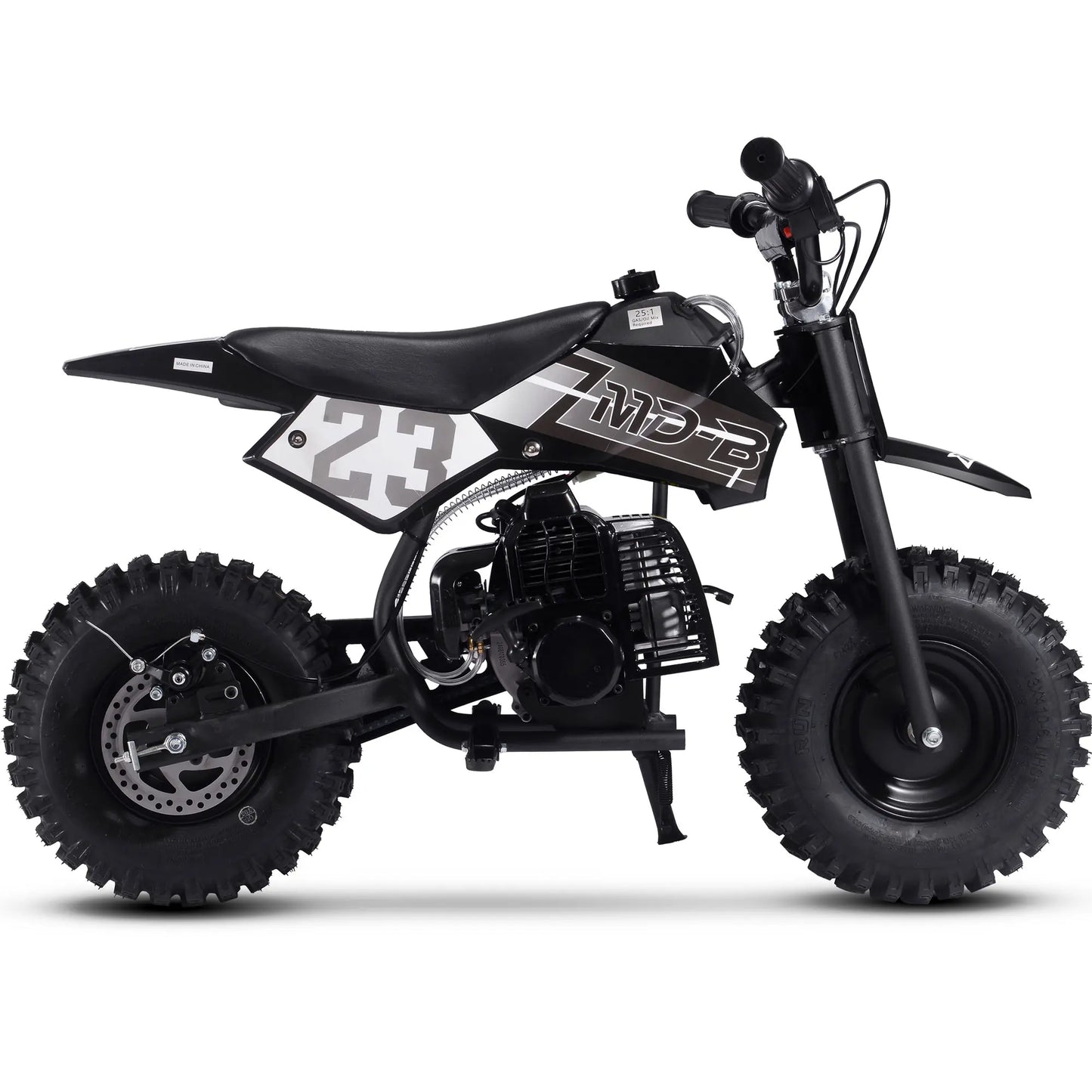 MotoTec Big Supermoto 50cc 2-Stroke Kids Dirt Bike – Black | High-Performance Off-Road Bike