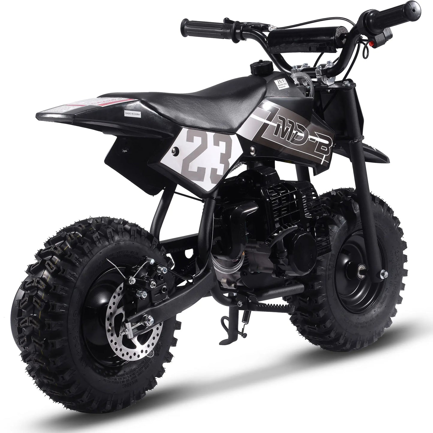 MotoTec Big Supermoto 50cc 2-Stroke Kids Dirt Bike – Black | High-Performance Off-Road Bike