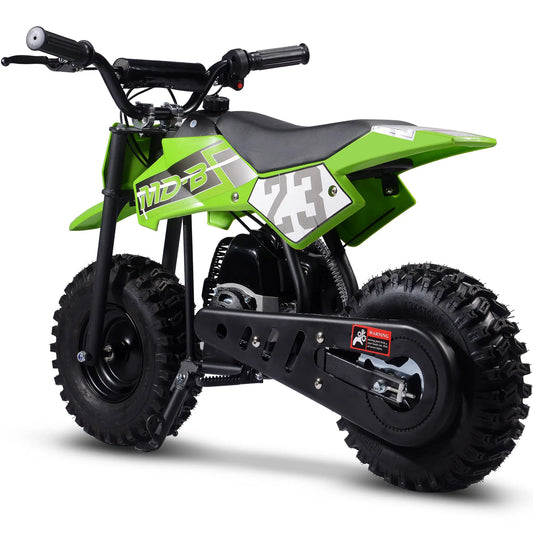 MotoTec Big Supermoto 50cc 2-Stroke Kids Dirt Bike – Green | Powerful Off-Road Bike