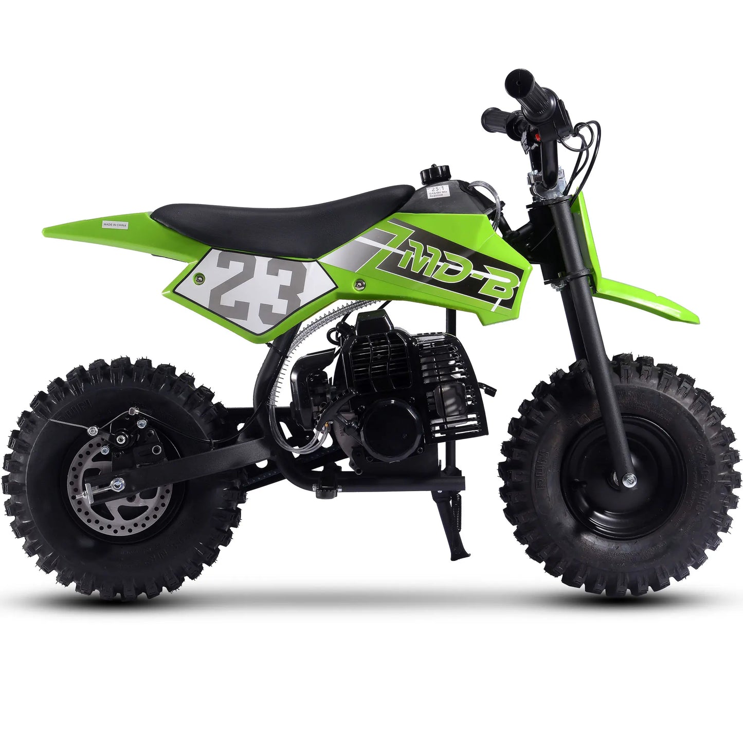 MotoTec Big Supermoto 50cc 2-Stroke Kids Dirt Bike – Green | Powerful Off-Road Bike
