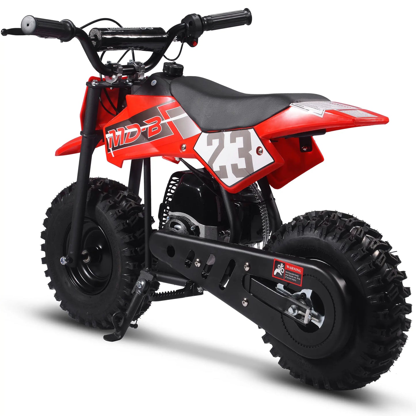 MotoTec Big Supermoto 50cc 2-Stroke Kids Dirt Bike – Red | Powerful Off-Road Bike