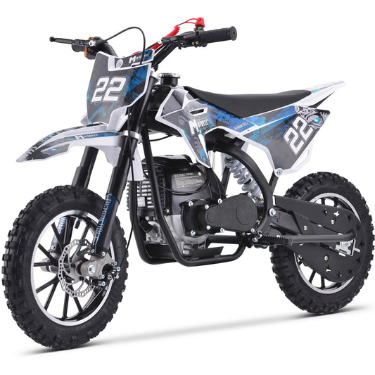 MotoTec Demon 40cc 4-Stroke Kids Gas Dirt Bike – Blue | Powerful Off-Road Mini Bike