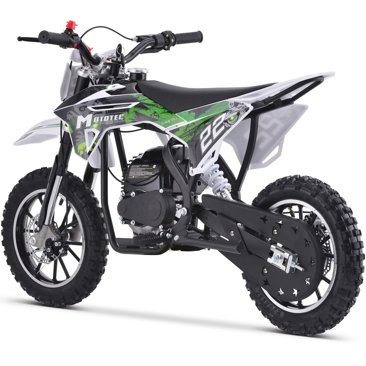 MotoTec Demon 40cc 4-Stroke Kids Gas Dirt Bike – Green | Powerful Off-Road Mini Bike