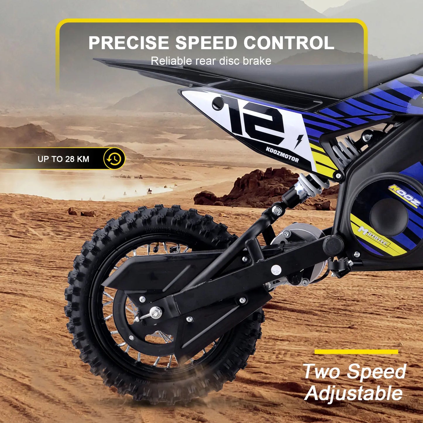 MotoTec 36v 1000w Electric Dirt Bike Blue | High-Performance Off-Road Bike