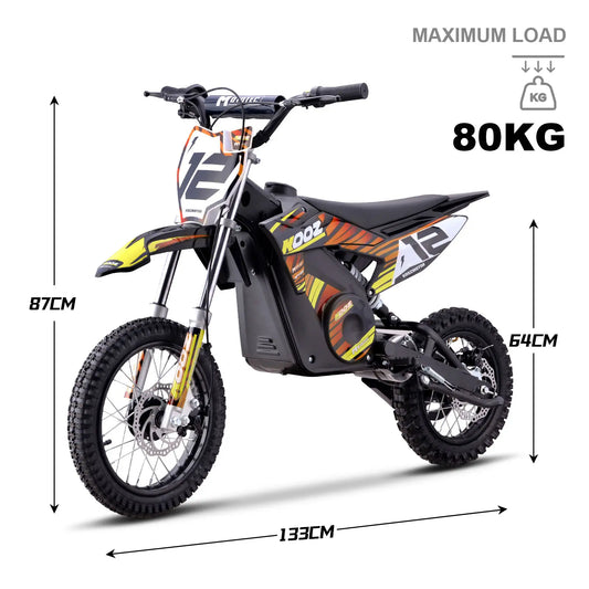 MotoTec 36v 1000w Electric Dirt Bike Orange | Powerful Off-Road Bike