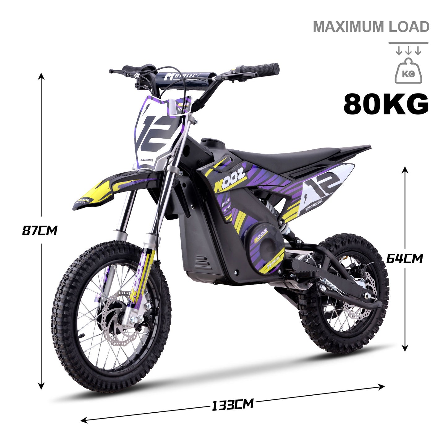 Color: Purple - MotoTec 36v 1000w (HP112E) Electric Dirt Bike
