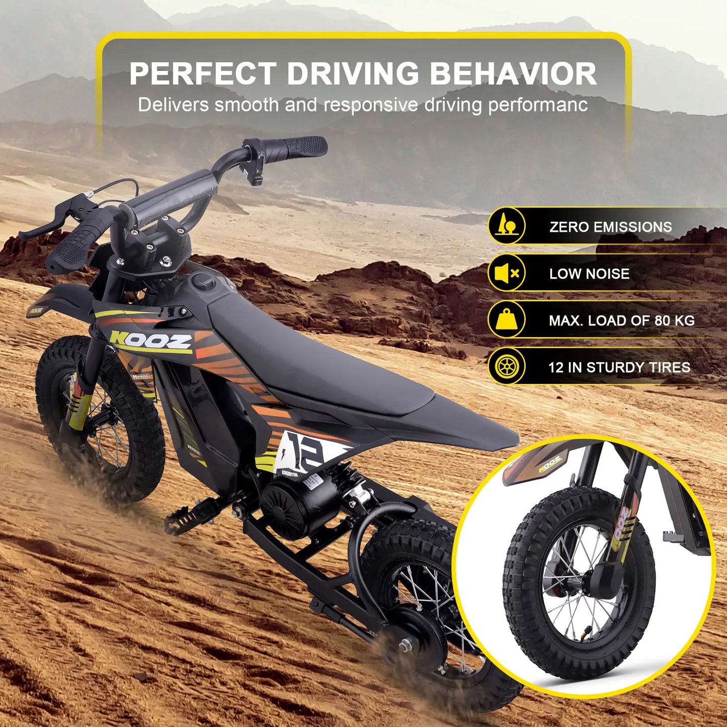 MotoTec 36v 300w Electric Dirt Bike Orange | Compact & Powerful Off-Road Fun