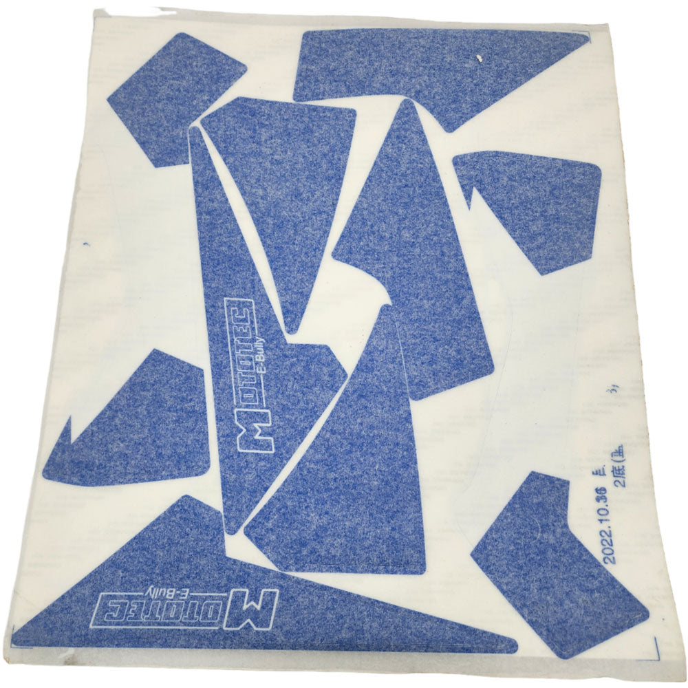 MotoTec E-Bully 36v Sticker Kit Blue
