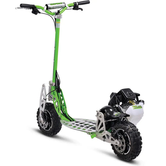 MotoTec/UberScoot 70x 2-Speed Gas Scooter - Green | Powerful Ride for All Terrains