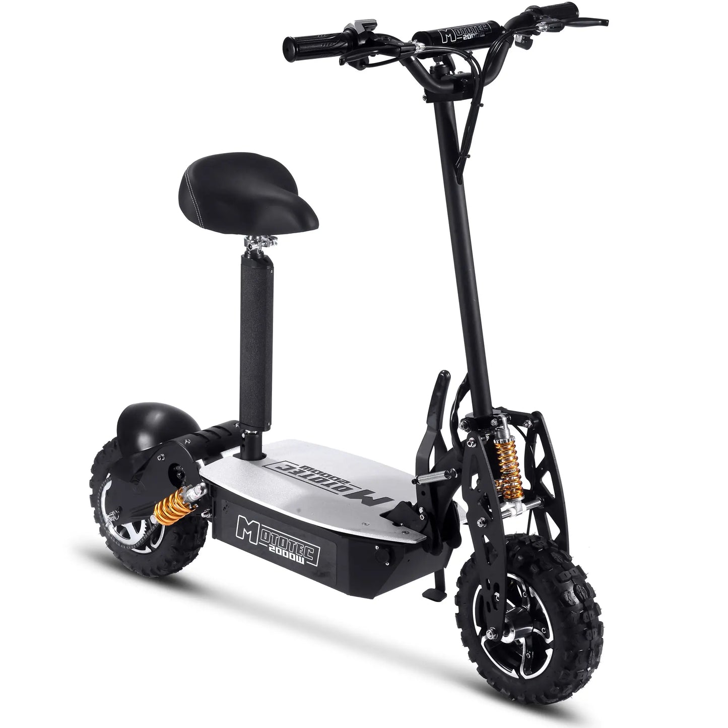 MotoTec 2000W 48V Electric Scooter – Black | High-Power Foldable Off-Road Scooter