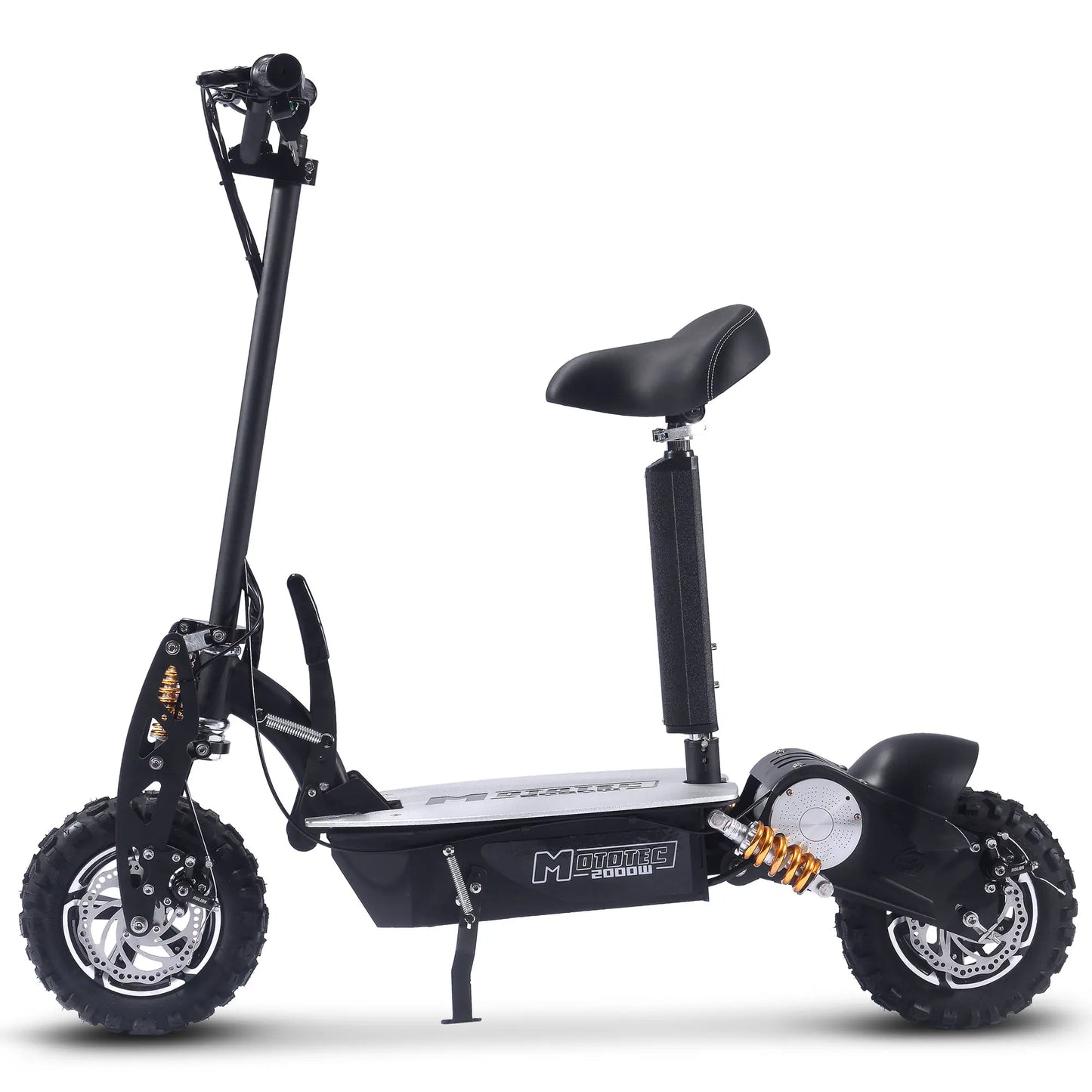 MotoTec 2000W 48V Electric Scooter – Black | High-Power Foldable Off-Road Scooter