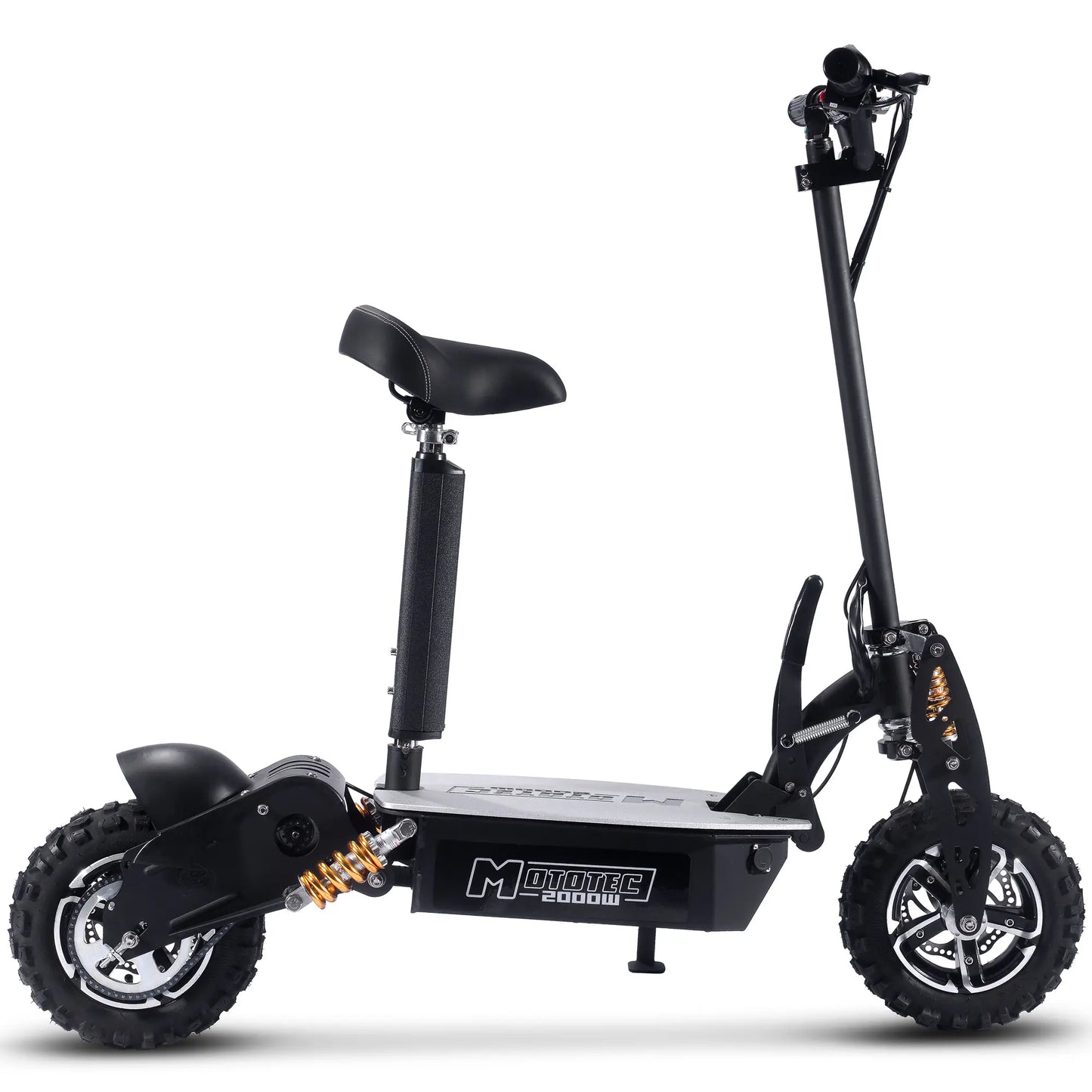 MotoTec 2000W 48V Electric Scooter – Black | High-Power Foldable Off-Road Scooter