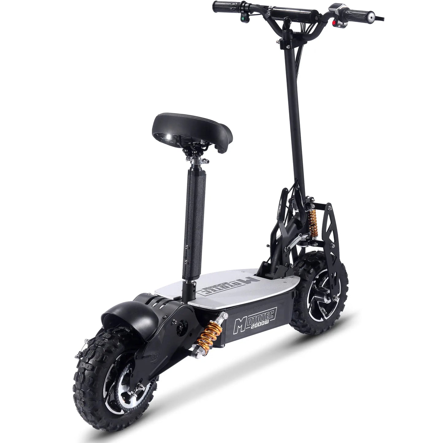 MotoTec 2000W 48V Electric Scooter – Black | High-Power Foldable Off-Road Scooter