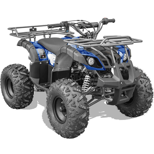 MotoTec Bull 125cc 4-Stroke Kids Gas ATV – Powerful Off-Road Quad in Blue