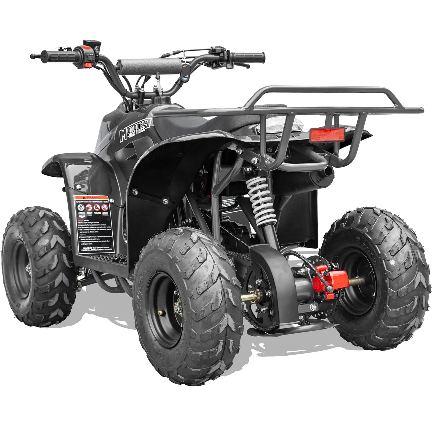 MotoTec Rex 110cc 4-Stroke Kids Gas ATV - Black | Durable Off-Road Performance