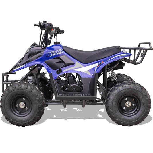 MotoTec Rex 110cc 4-Stroke Kids Gas ATV - Blue | Durable Off-Road Performance