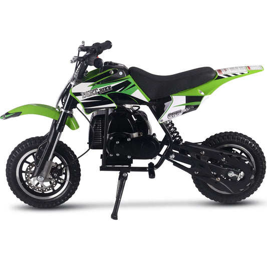 MotoTec Alien 50cc 2-Stroke Kids Gas Dirt Bike – Green | Off-Road Mini Motocross
