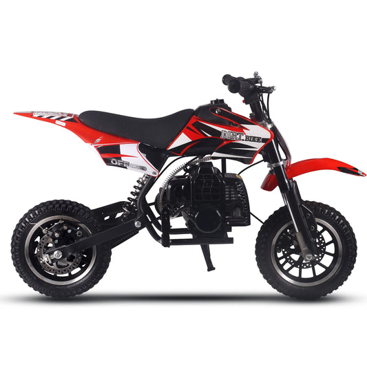 MotoTec Alien 50cc 2-Stroke Kids Gas Dirt Bike – Red | Off-Road Mini Motocross
