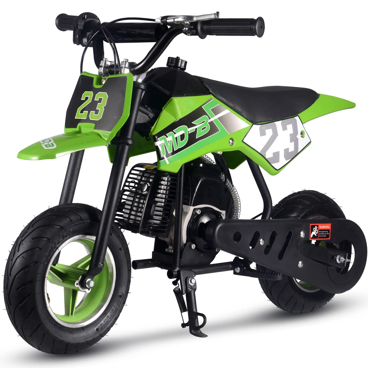 MotoTec 50cc 2-Stroke Kids Supermoto Gas Dirt Bike – Green | Powerful Mini Dirt Bike