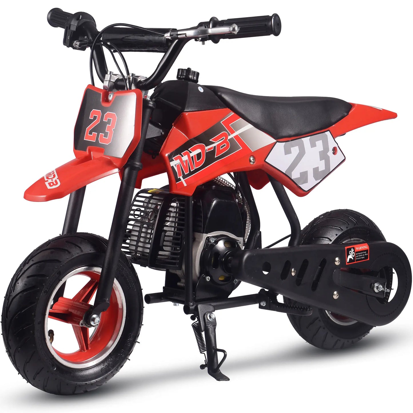 MotoTec 50cc 2-Stroke Kids Supermoto Gas Dirt Bike – Red | Powerful Mini Dirt Bike