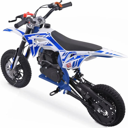 MotoTec Villain 52cc 2-Stroke Kids Gas Dirt Bike – Blue | Powerful Off-Road Dirt Bike