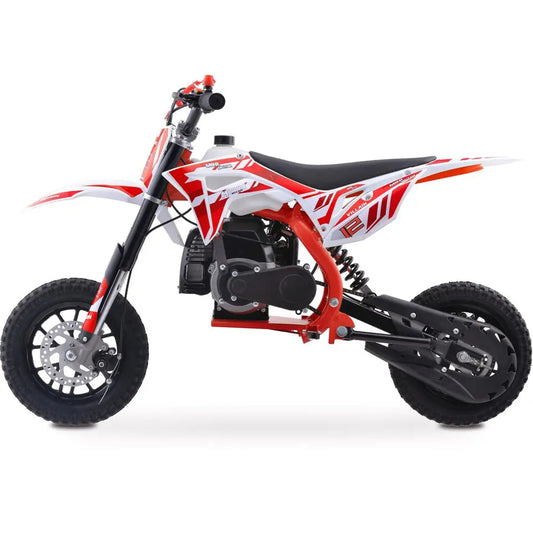 MotoTec Villain 52cc 2-Stroke Kids Gas Dirt Bike – Red | Powerful Off-Road Dirt Bike