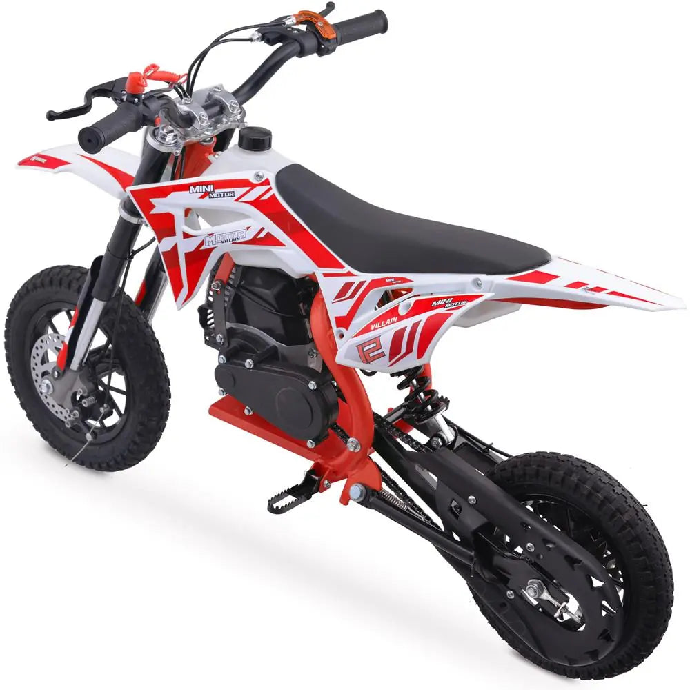 MotoTec Villain 52cc 2-Stroke Kids Gas Dirt Bike – Red | Powerful Off-Road Dirt Bike