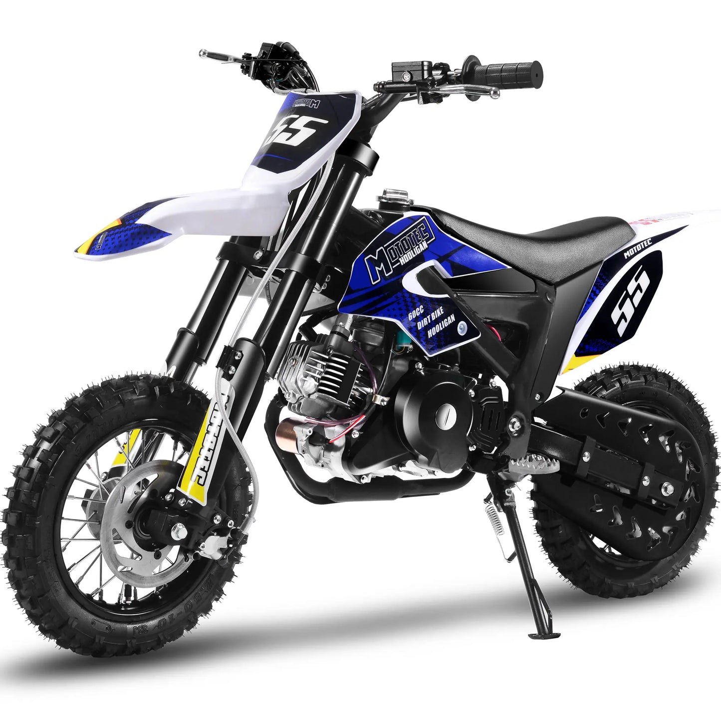 MotoTec Hooligan 60cc 4-Stroke Gas Dirt Bike - Black | Off-Road Motorcycle for Adults & Kids