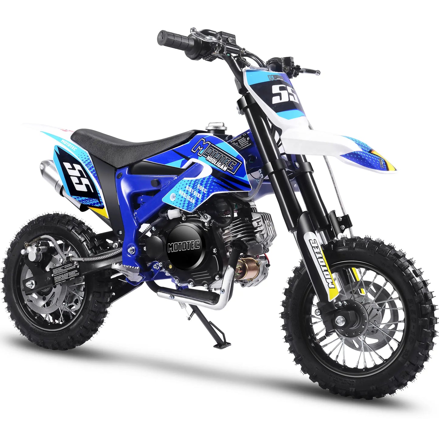 MotoTec Hooligan 60cc 4-Stroke Gas Dirt Bike - Blue | Off-Road Motorcycle for Adults & Kids