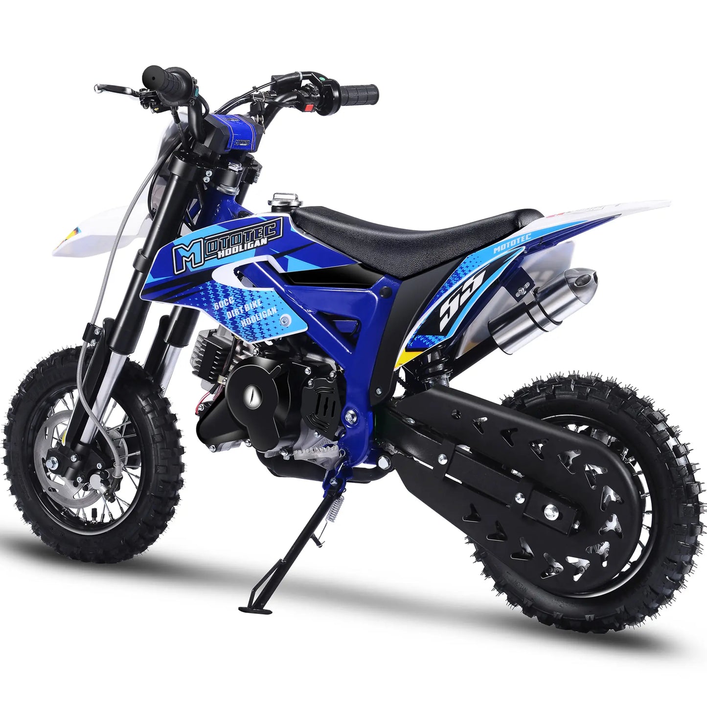 MotoTec Hooligan 60cc 4-Stroke Gas Dirt Bike - Blue | Off-Road Motorcycle for Adults & Kids