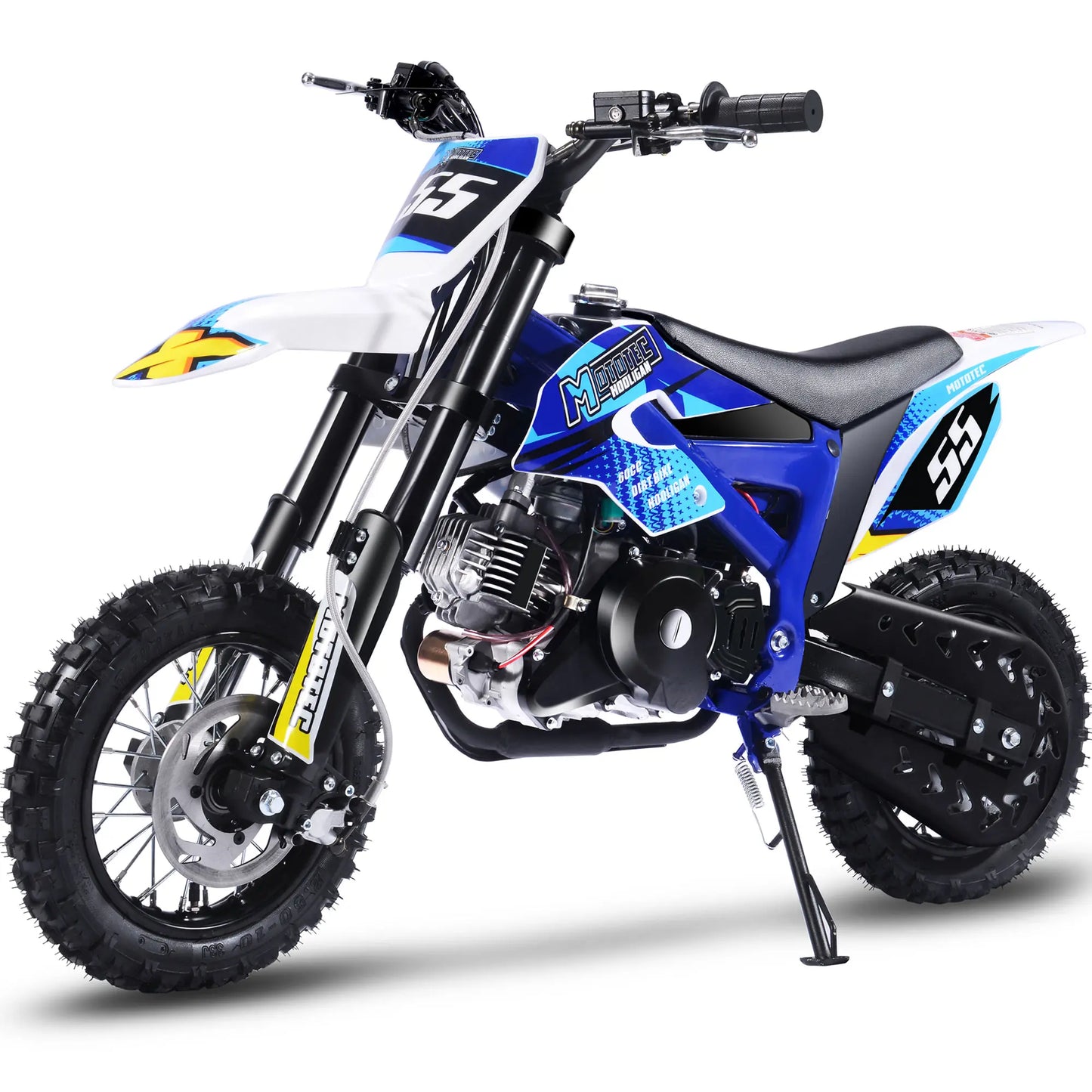 MotoTec Hooligan 60cc 4-Stroke Gas Dirt Bike - Blue | Off-Road Motorcycle for Adults & Kids