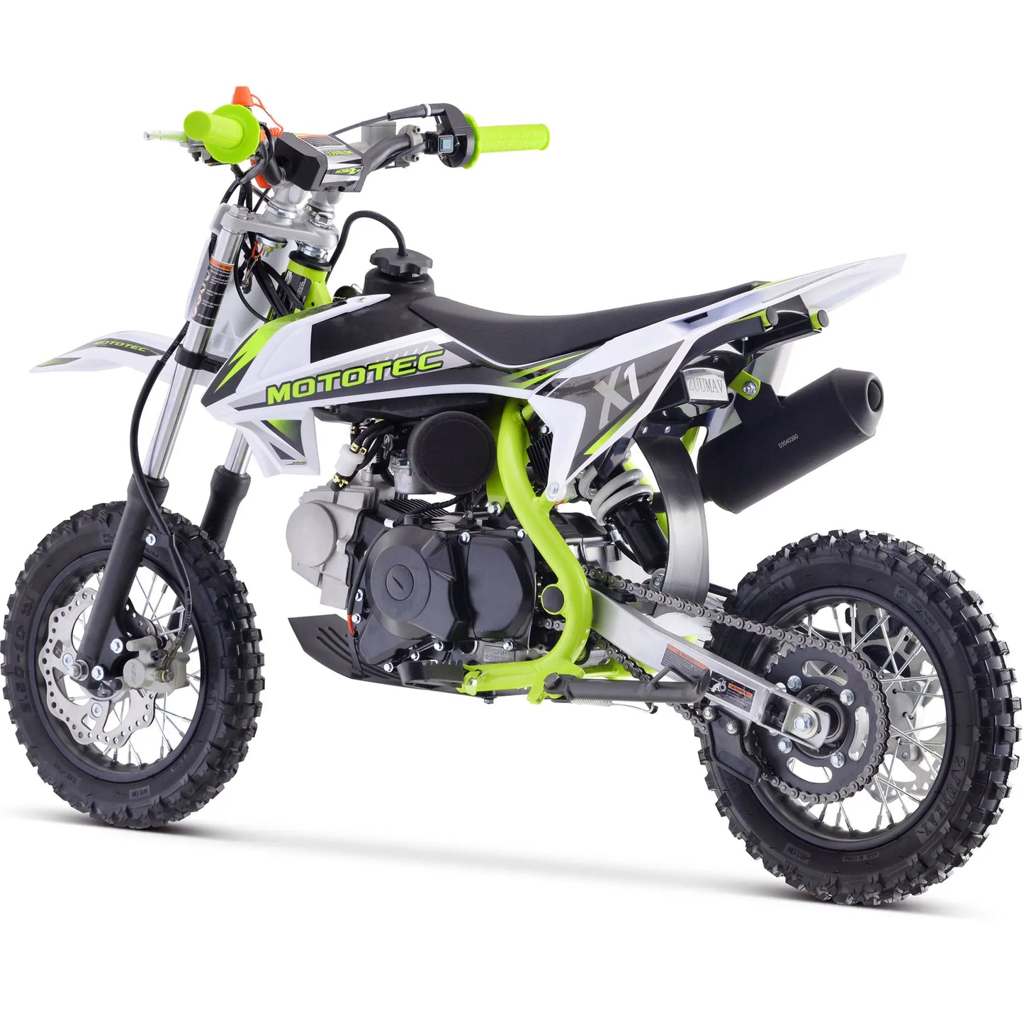 MotoTec X1 110cc 4-Stroke Gas Dirt Bike – Green | High-Performance Off-Road Motorcycle