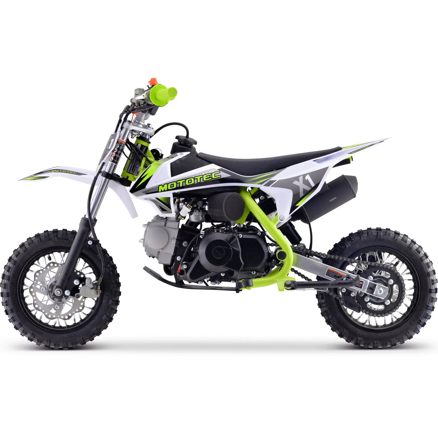 MotoTec X1 110cc 4-Stroke Gas Dirt Bike – Green | High-Performance Off-Road Motorcycle