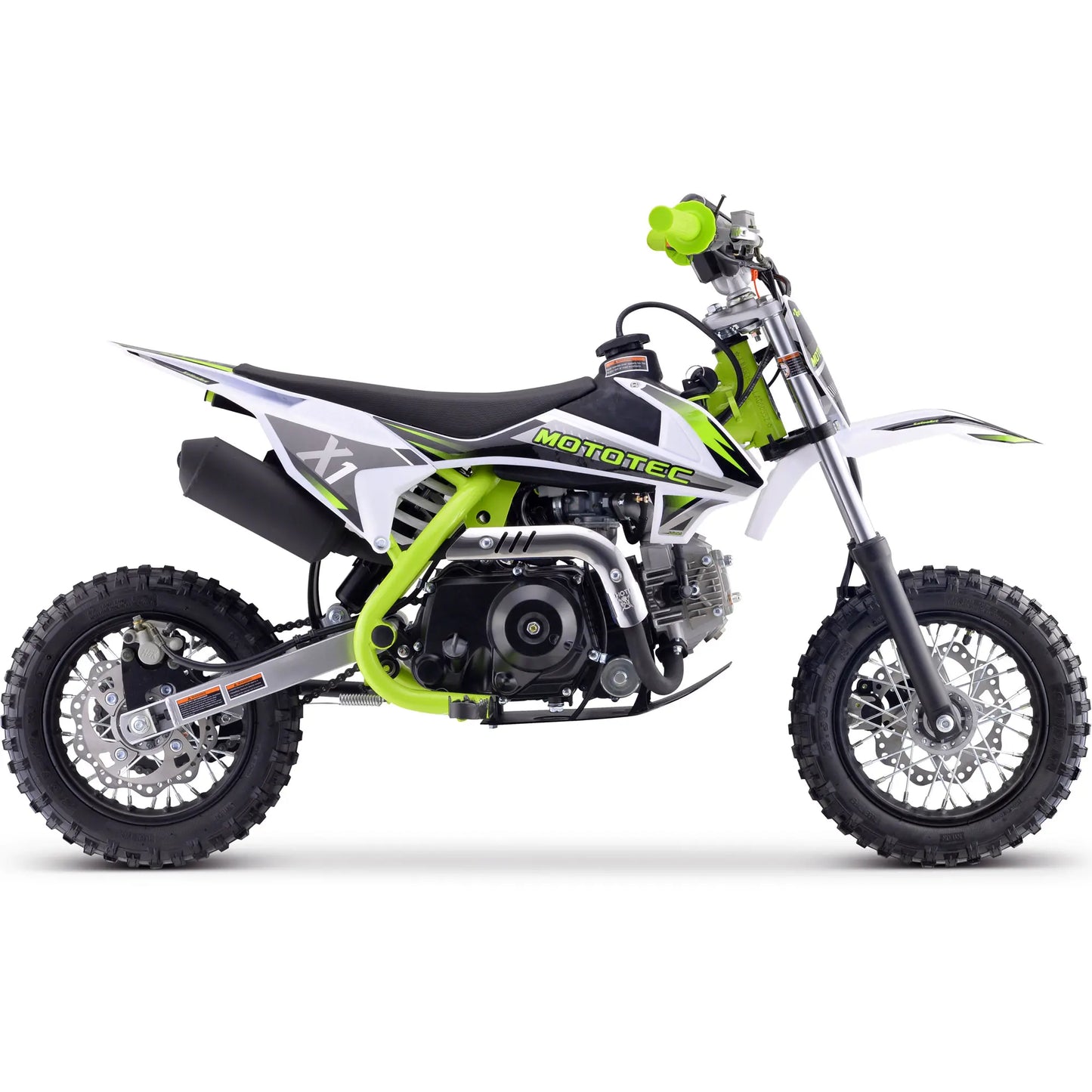 MotoTec X1 110cc 4-Stroke Gas Dirt Bike – Green | High-Performance Off-Road Motorcycle