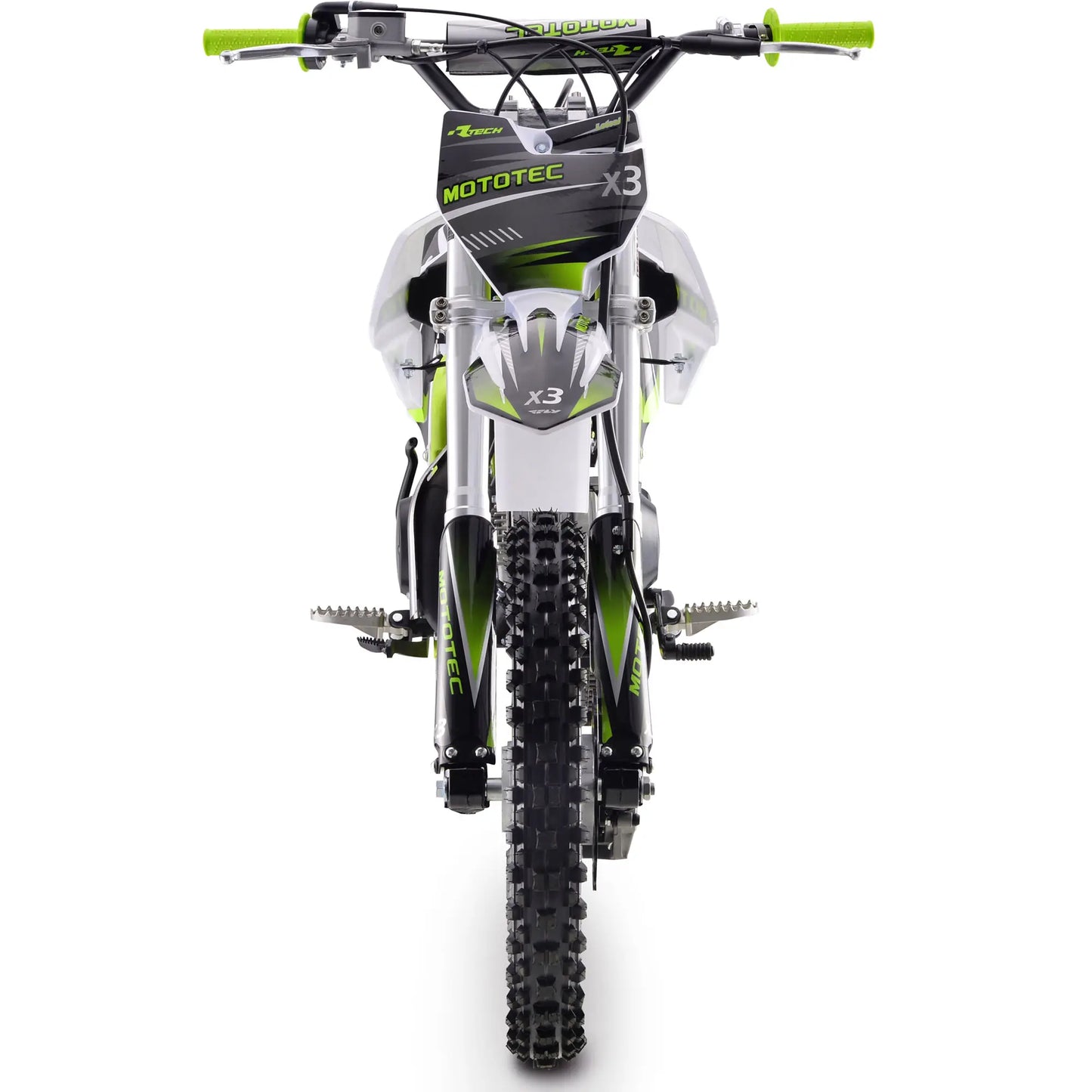 MotoTec X3 125cc 4-Stroke Gas Dirt Bike – Green | High-Performance Off-Road Motorcycle
