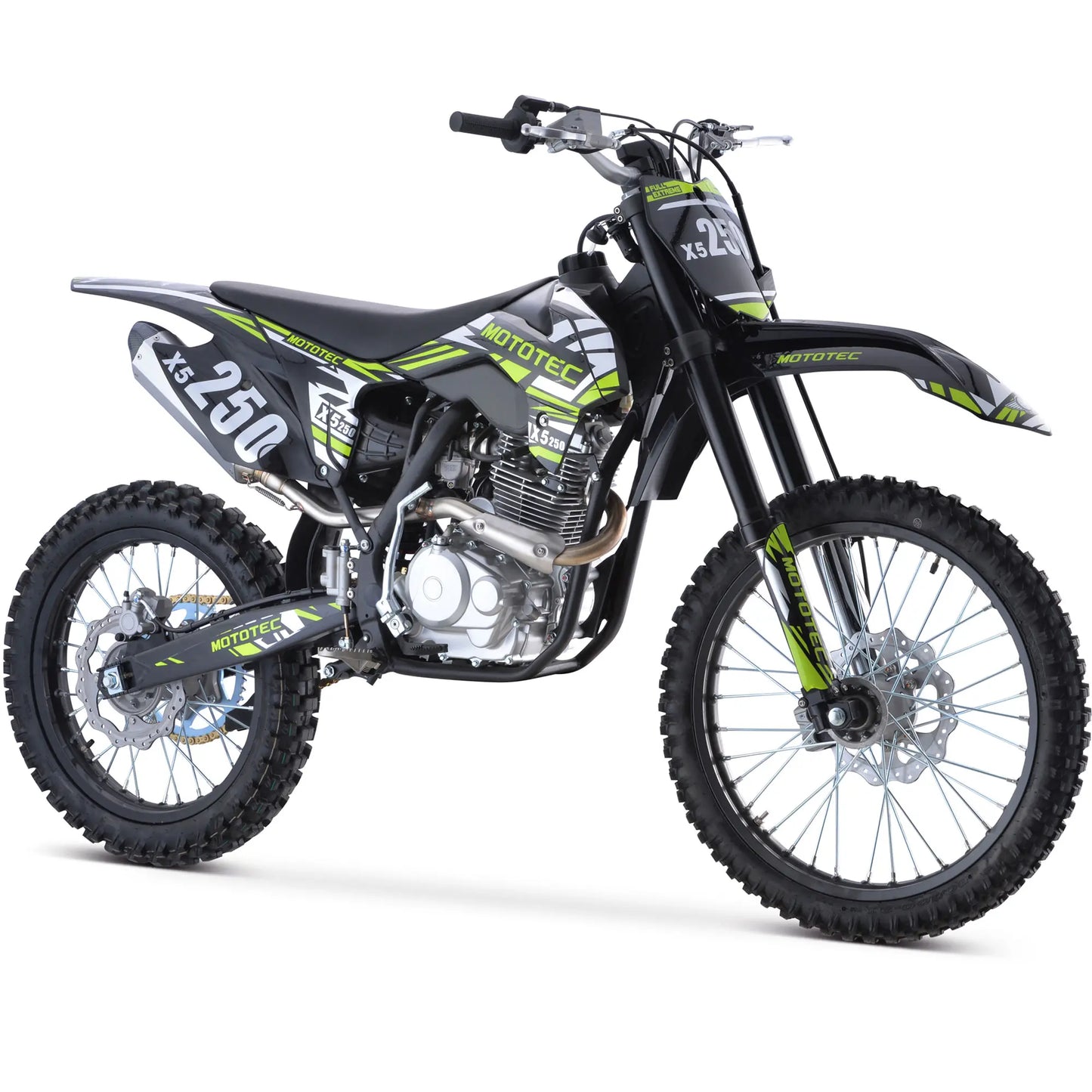 MotoTec X5 250cc 4-Stroke Gas Dirt Bike – Black | High-Performance Off-Road Motorcycle