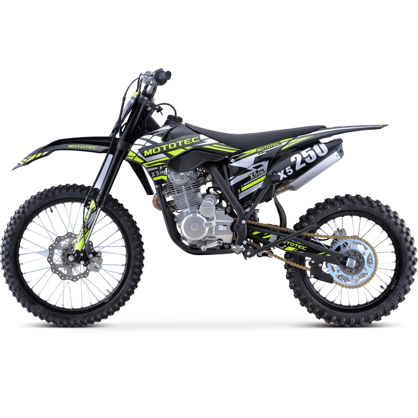 MotoTec X5 250cc 4-Stroke Gas Dirt Bike – Black | High-Performance Off-Road Motorcycle