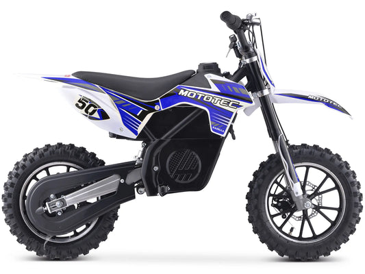 MotoTec 24V 500W Gazella Electric Dirt Bike - Blue | Powerful Kids' Off-Road Bike