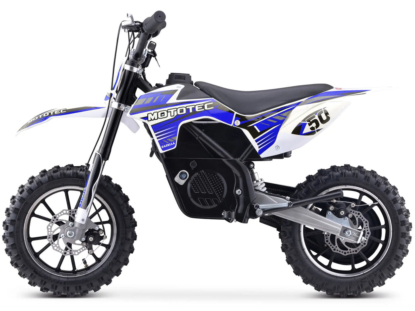 MotoTec 24V 500W Gazella Electric Dirt Bike - Blue | Powerful Kids' Off-Road Bike