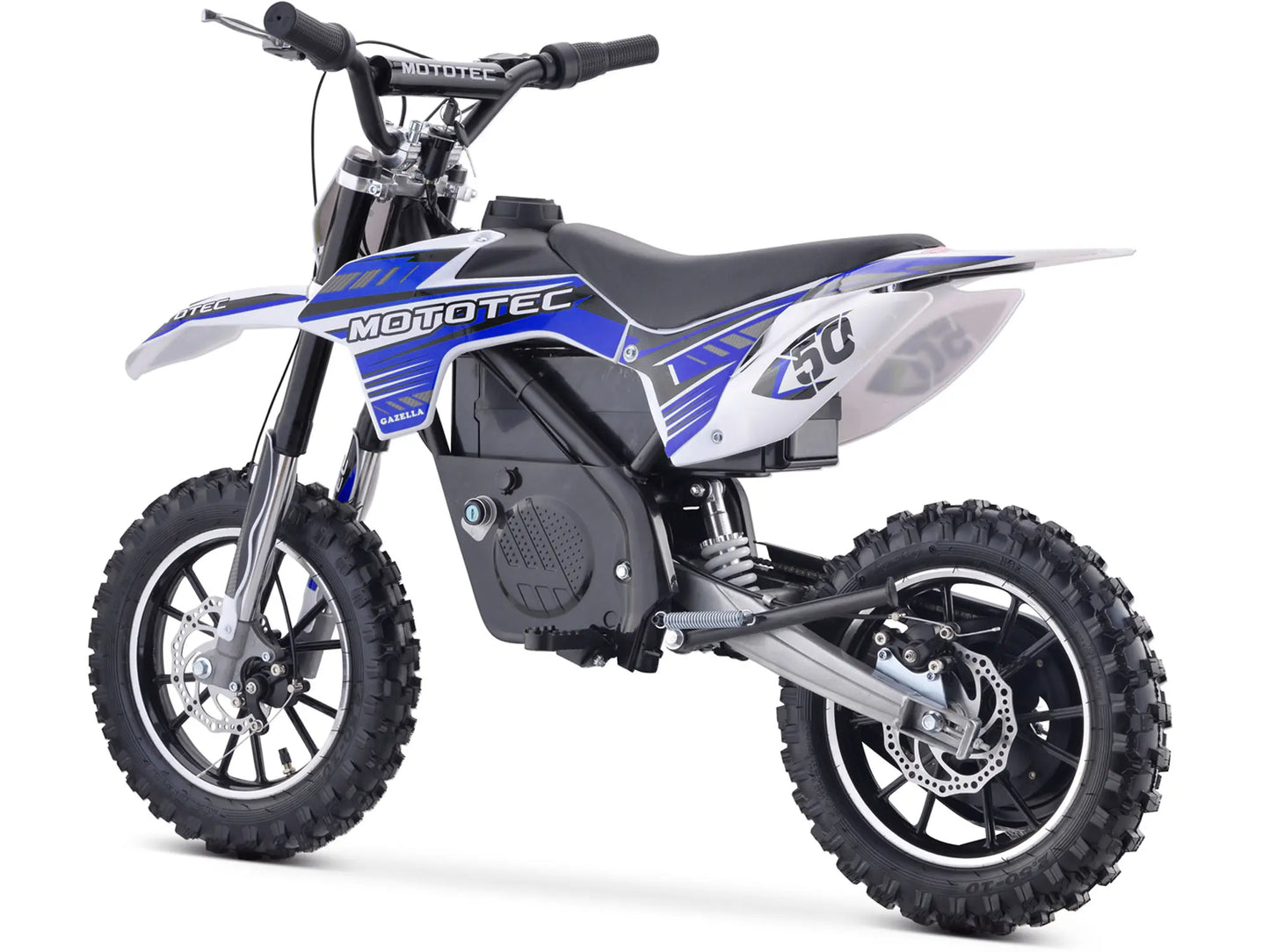 MotoTec 24V 500W Gazella Electric Dirt Bike - Blue | Powerful Kids' Off-Road Bike