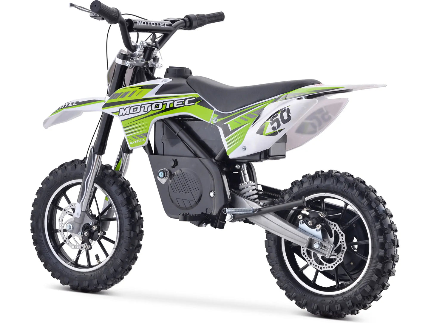 MotoTec 24V 500W Gazella Electric Dirt Bike - Green | Powerful Kids' Off-Road Bike