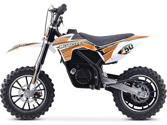 MotoTec 24V 500W Gazella Electric Dirt Bike - Orange | Powerful Kids' Off-Road Bike