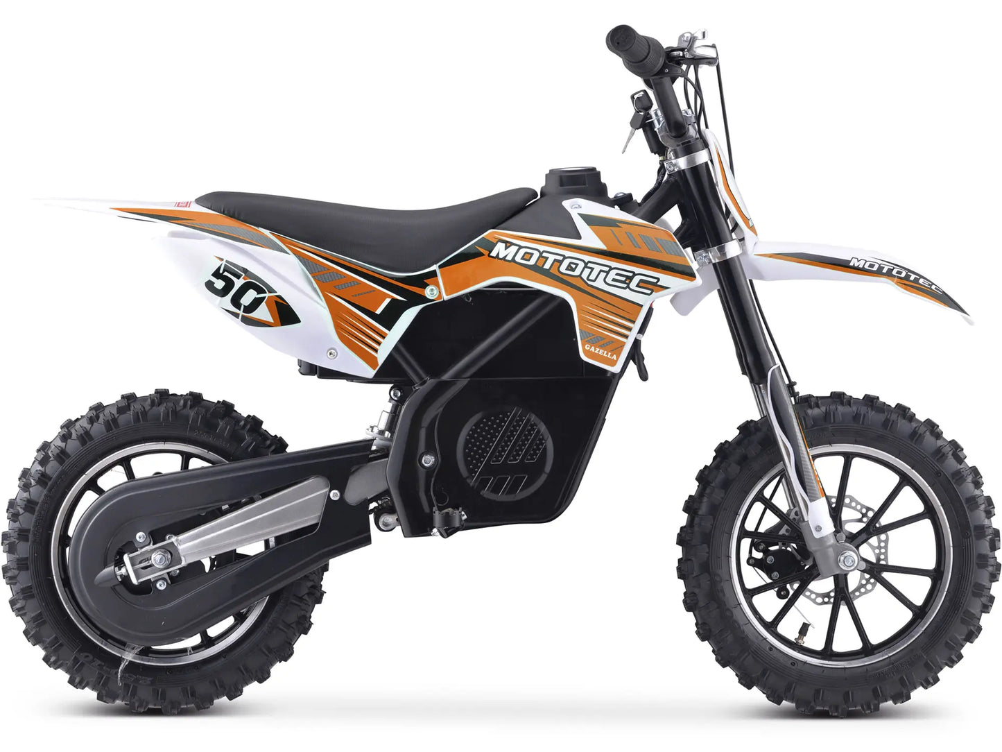 MotoTec 24V 500W Gazella Electric Dirt Bike - Orange | High-Performance Kids' Off-Road Bike