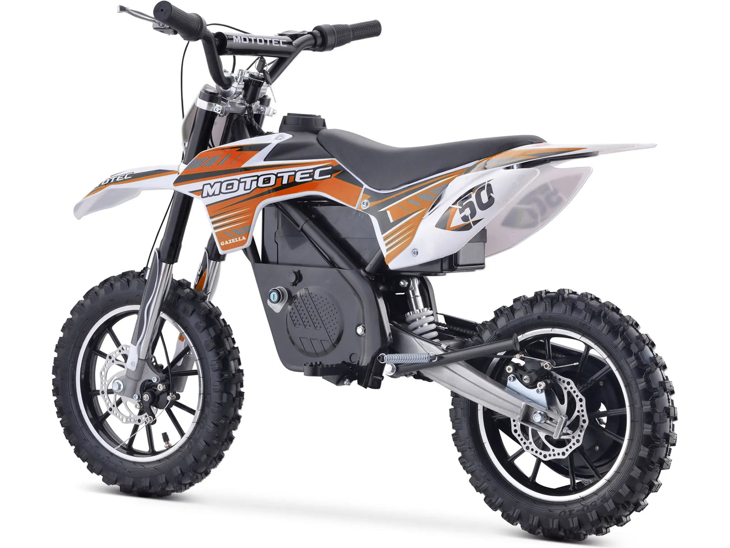 MotoTec 24V 500W Gazella Electric Dirt Bike - Orange | Powerful Kids' Off-Road Bike