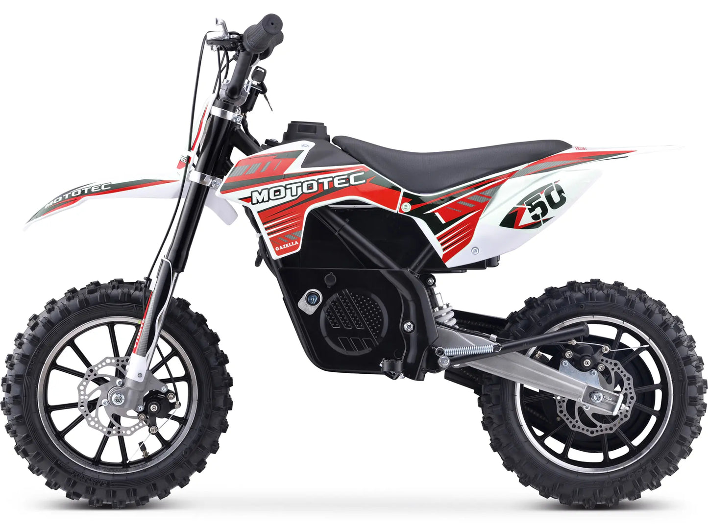 MotoTec 24V 500W Gazella Electric Dirt Bike - Red | Powerful Kids' Off-Road Bike