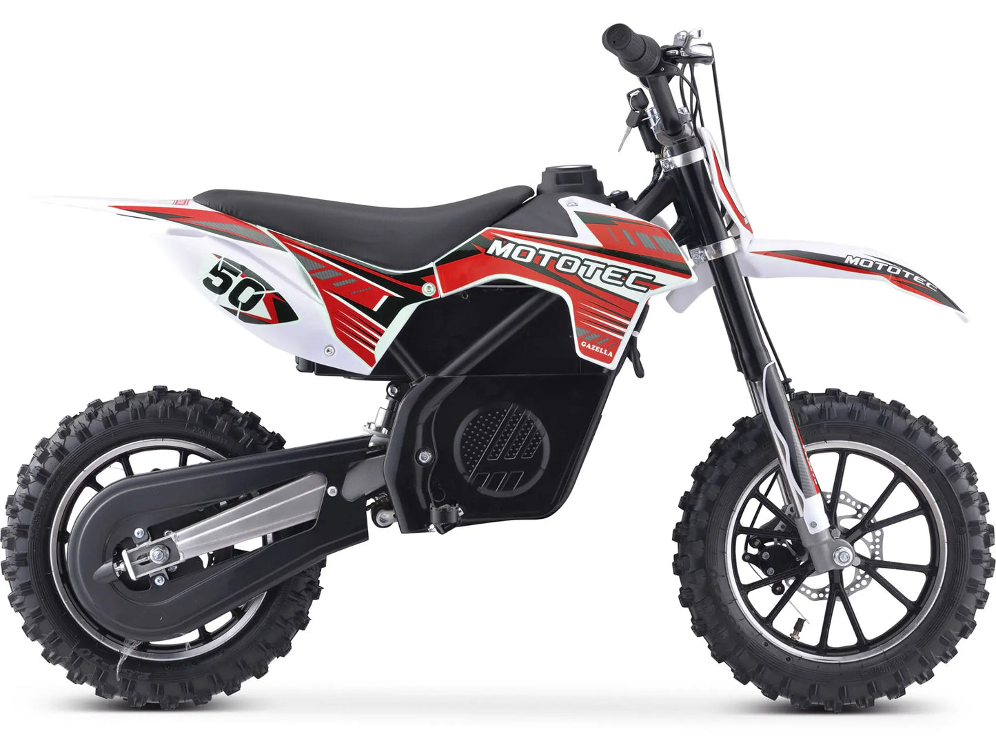 MotoTec 24V 500W Gazella Electric Dirt Bike - Red | High-Performance Kids' Off-Road Bike