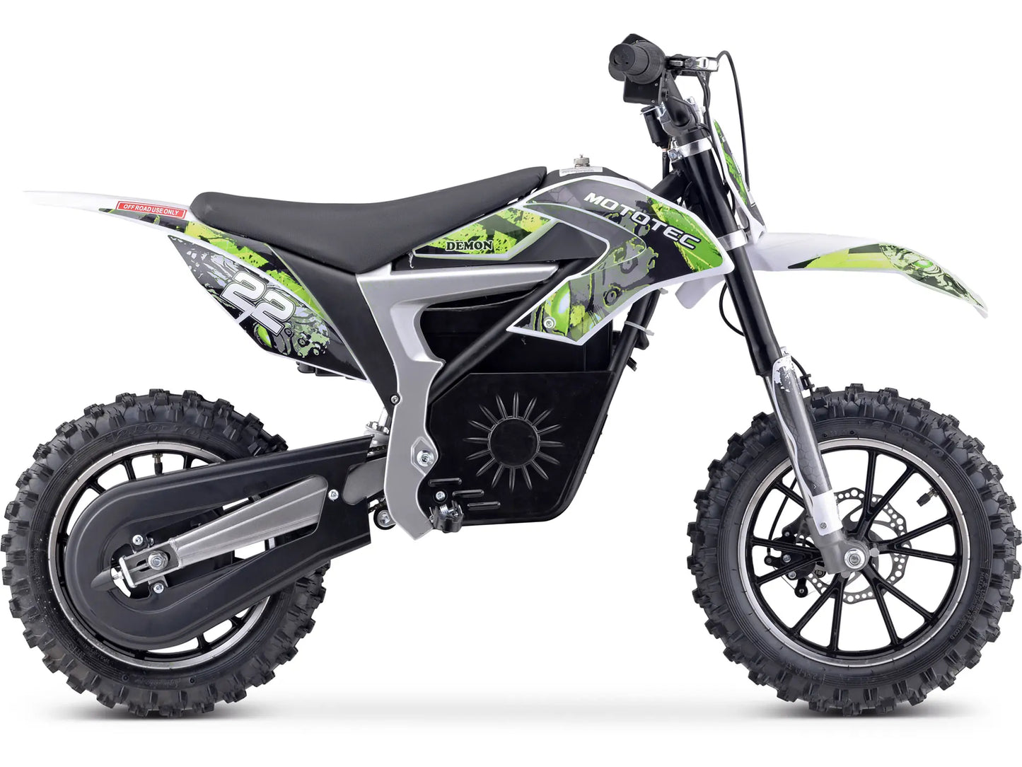 MotoTec Demon 36V 500W Electric Dirt Bike with Lithium Battery - Green