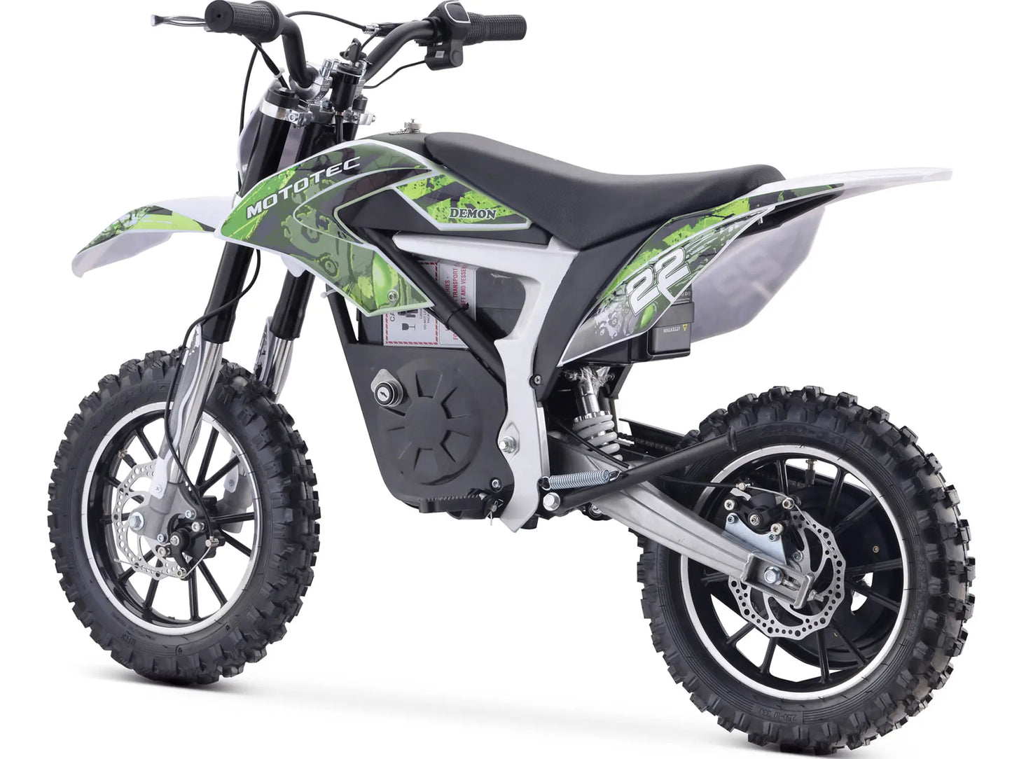 MotoTec Demon 36V 500W Electric Dirt Bike with Lithium Battery - Green