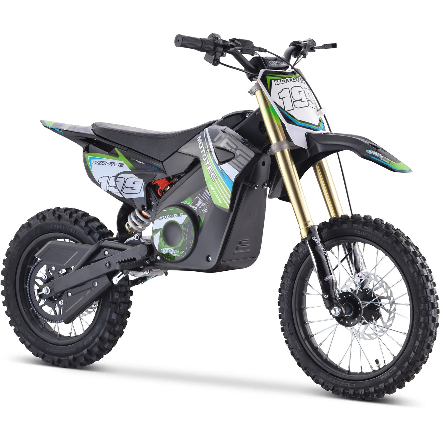 MotoTec 48V Pro Electric Dirt Bike - 1800W Lithium, Top Speed 25mph - Green | Powerful Electric Bike
