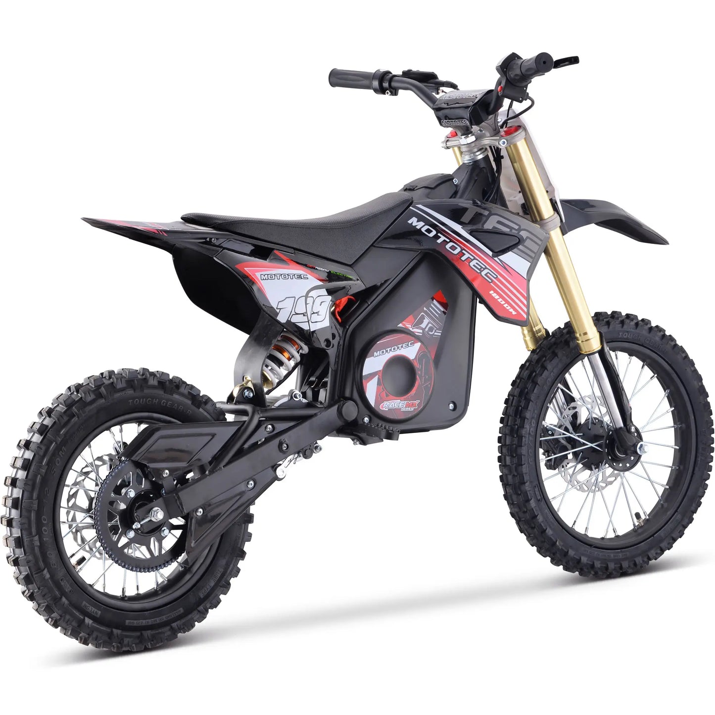 MotoTec 48V Pro Electric Dirt Bike - 1800W Lithium, Top Speed 25mph - Red | Powerful Electric Bike